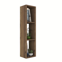 Hanah Home E3 - 224 Estantería de Pared Escandinava Nogal 22.1x90x18.5 cm